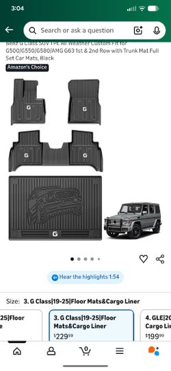 New All Weather Floor Mats Set For 2019-2025 Mercedes Benz G Class G Wagon AMG