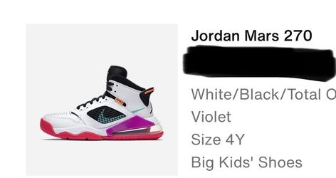 Jordan Mars 270 Size 4Y