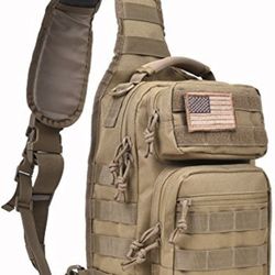 Tactical Sling Backpack Rover Shoulder Sling Pack (Brown)
