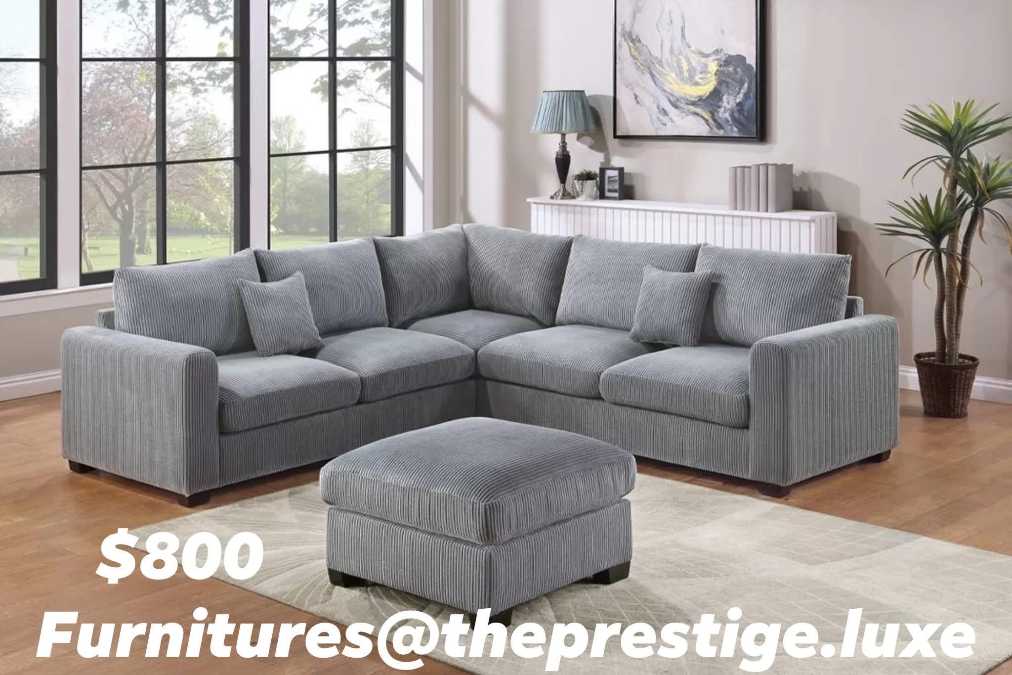 🛋️ Modern 4-Piece Sectional + Ottoman — Just $800!