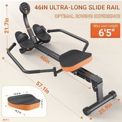 Rowing Workout Machine With Adjustable Resistance Setting 