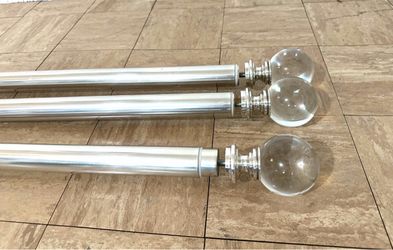RH  CRYSTAL BALL FINIALS LARGE POLISHED NICKEL (SET OF 2)