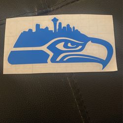 Blue Seahawks Cityscape Decal 
