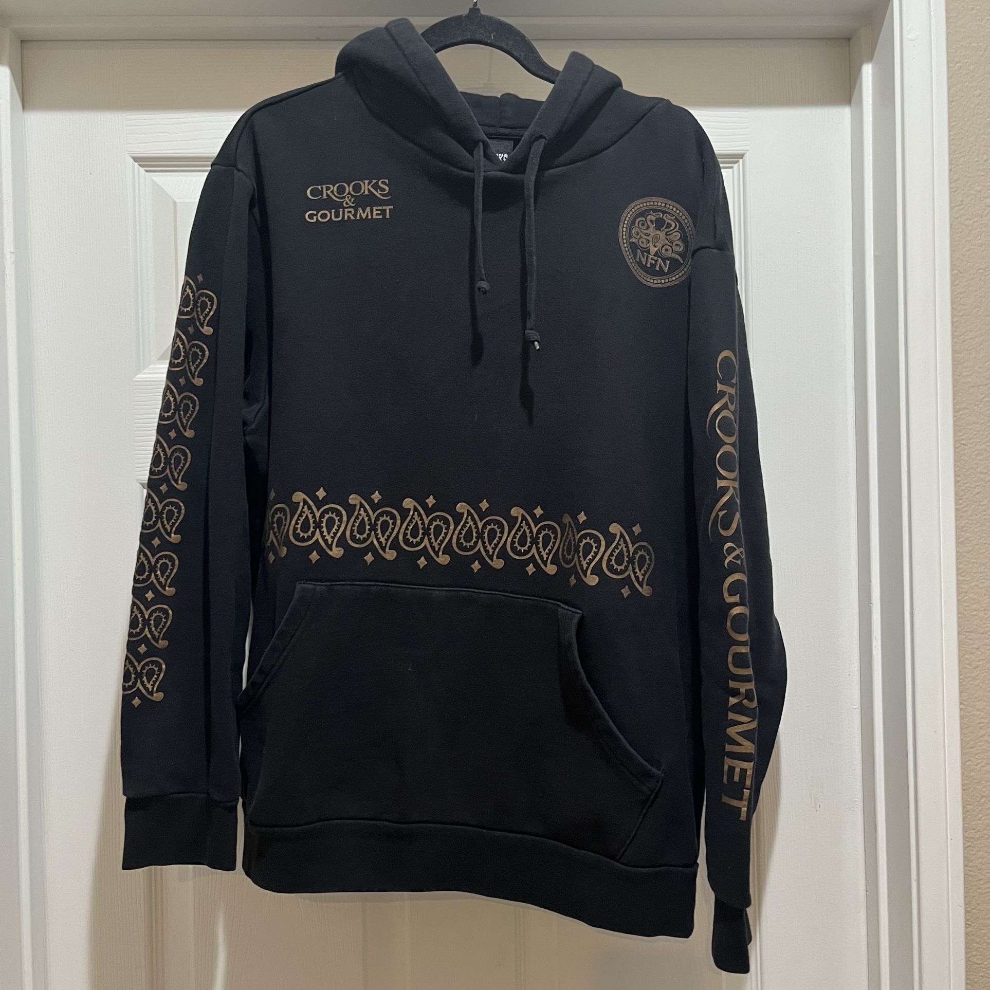 Crooks & Castles Men’s Black Hoodie XL ‘Crooks&Gormet’ ‘NFN’