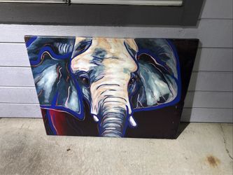 painting of african elephant