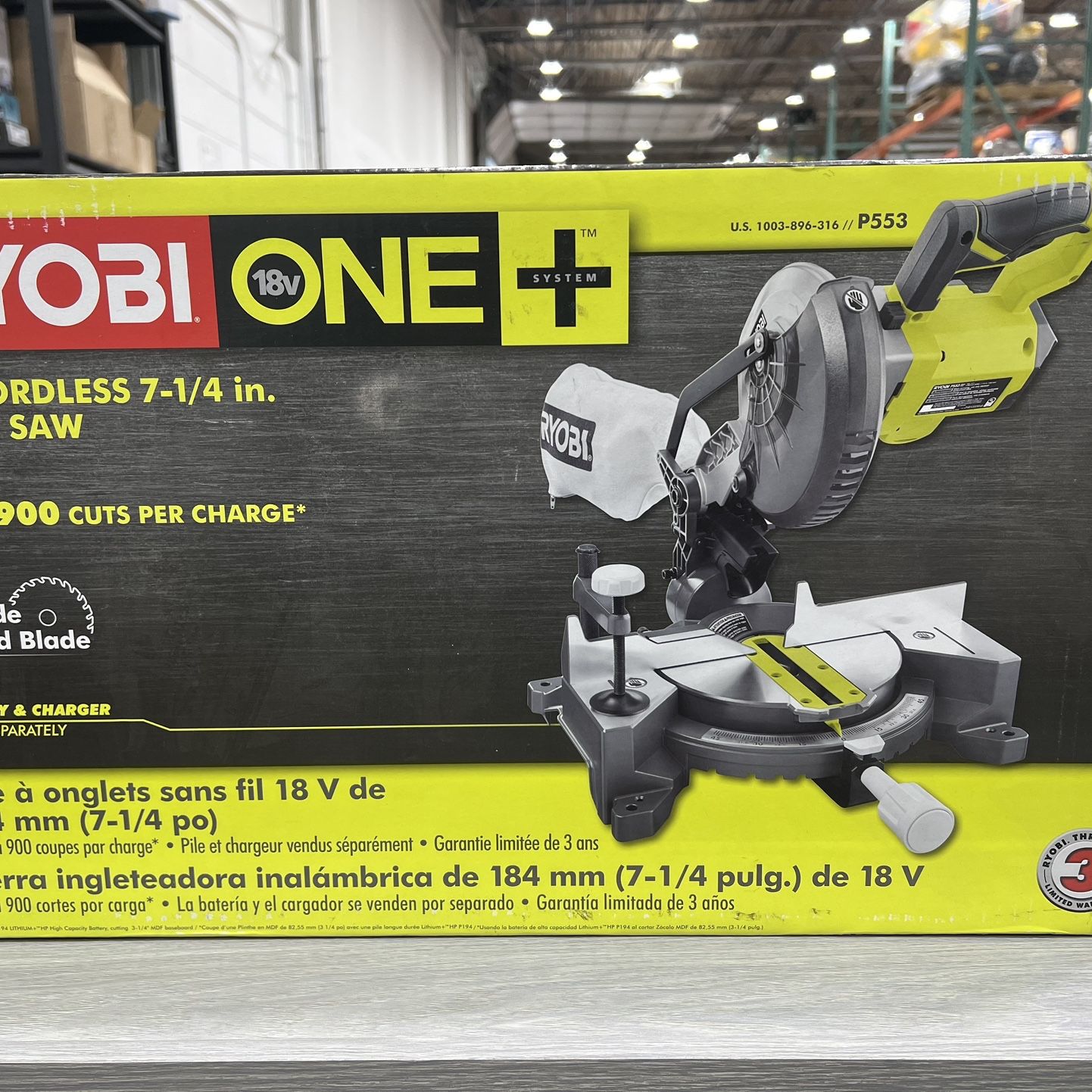 Ryobi  18V ONE+ 7-1/4" Miter Saw