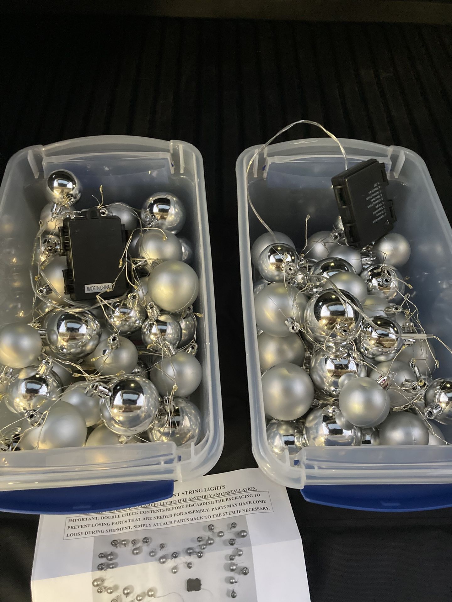 2 Sets Xmas Lighted Bulbs 