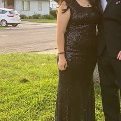 Long Black Sequence Dress 