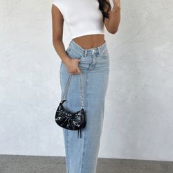 BRAND NEW White Fox Denim Maxi Skirt