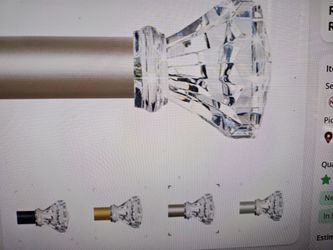 Champagne gold decorative crystal curtain rod 18 to 45 in