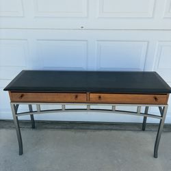 Real Wood And Metal End Table