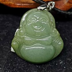 Burmese Jadeite Pendant Happy Mini Buddha. 