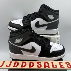 Nike Air Jordan 1 Mid Black Iron Grey White DQ8423-001 GS Sizes