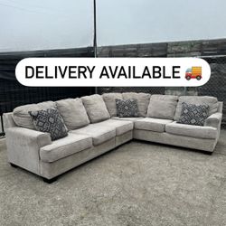 Ashley Furniture Gray Bovarian 3 Piece L-Shape Sectional Couch Sofa - 🚚 DELIVERY AVAILABLE 