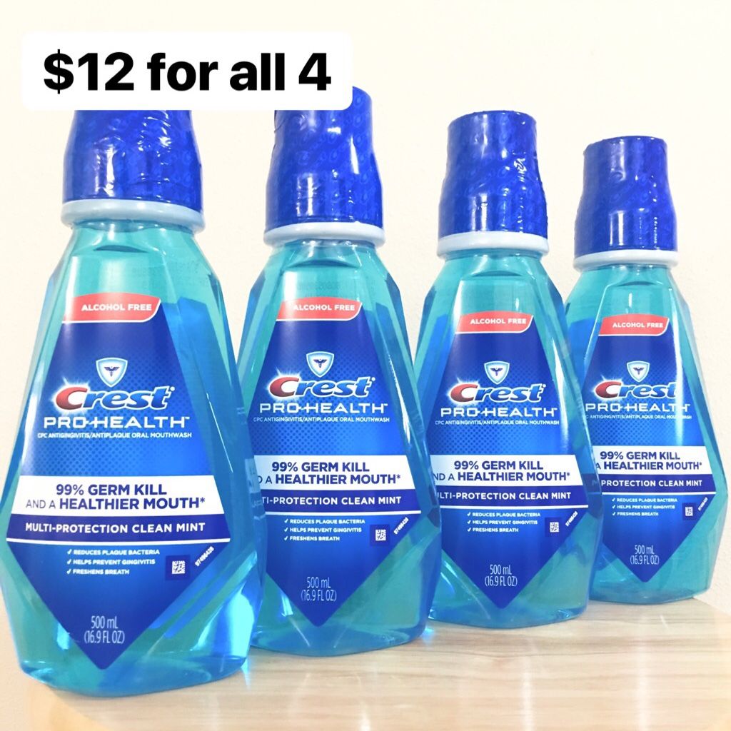 4 Crest Pro-Health Mouthwashes (500 mL EA) - $12 for all 4