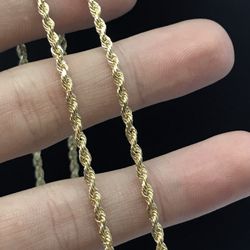Gold Chain 10K Rope Solid New 