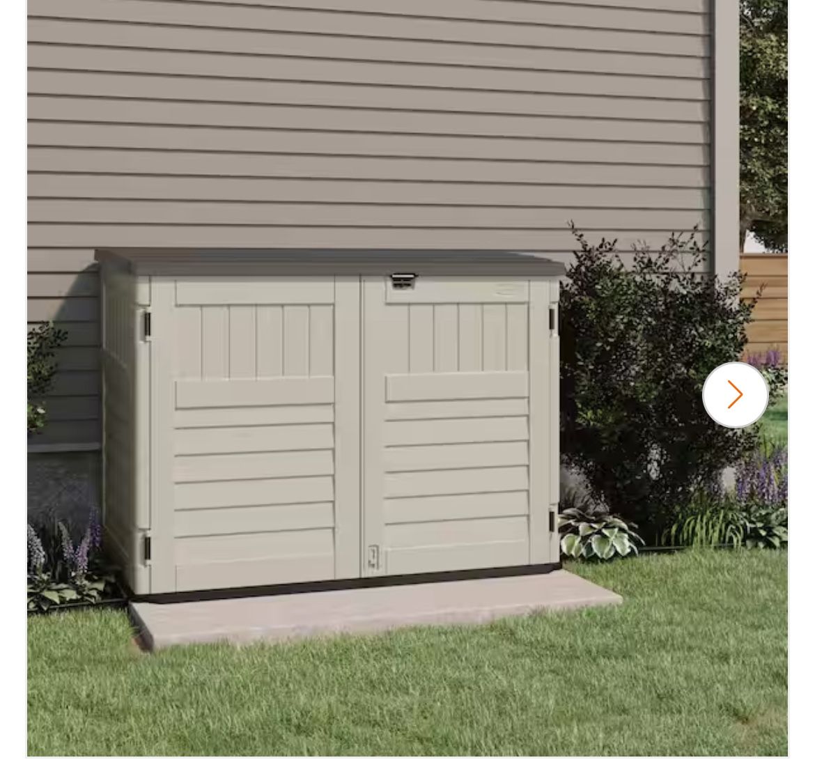 Suncast Stow-Away 4 ft. W x 6 ft. D Plastic Resin Horizontal Storage Shed (22 sq. ft.) in Vanilla (Beige)