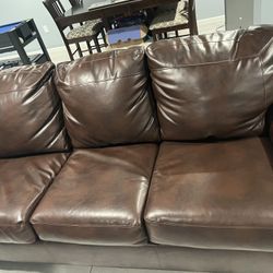 Brown leather Sofa Bed