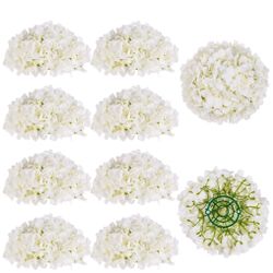 BLOSMON Hydrangea Artificial Flowers Ball Centerpieces 10 Pcs Fake Flowers White Silk Hydrangea Flower Balls Faux Hydrangeas Floral Arrangements Bouqu