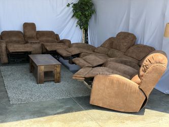 Power recliner couch loveseat and rocker recliner