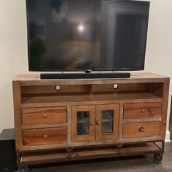 Distressed Wood Media Console