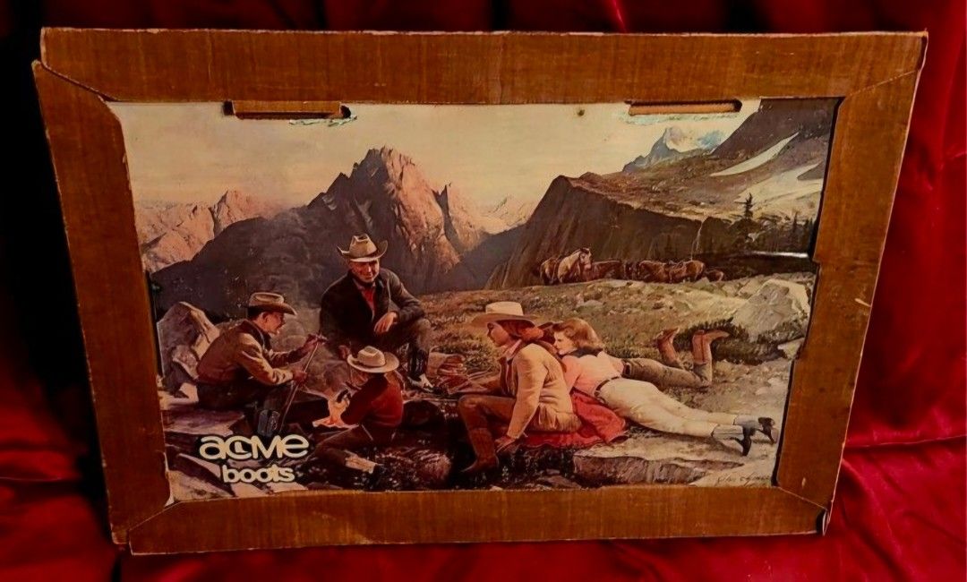 ACME Boots Vintage Cardboard Sign JOHN CLYMER