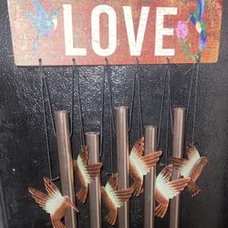 “LOVE” Hummingbirds Wind Chimes