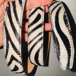 Zebra Print Textured Belt