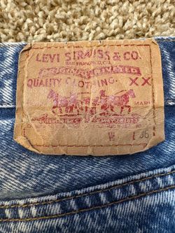 VTG Late 80's Levi's 501 XX Made In USA Acid Wash Straight Leg Jeans Mens 30x36