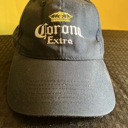 Corona Extra Embroided Baseball Cap. Blue, Gold & White Adjustable Strap