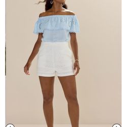 Rebbecca Off Shoulder Eyelet Bodysuit