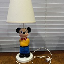 Vintage Rubber Mickey Mouse Lamp Working