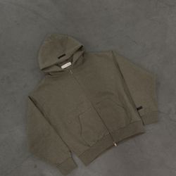 Fear Of God Dark Oatmeal ESSENTIALS Zipup Hoodies