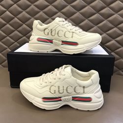 GUCCI Rhyton logo non-slip wear-resistant low-top dad shoes(67)21