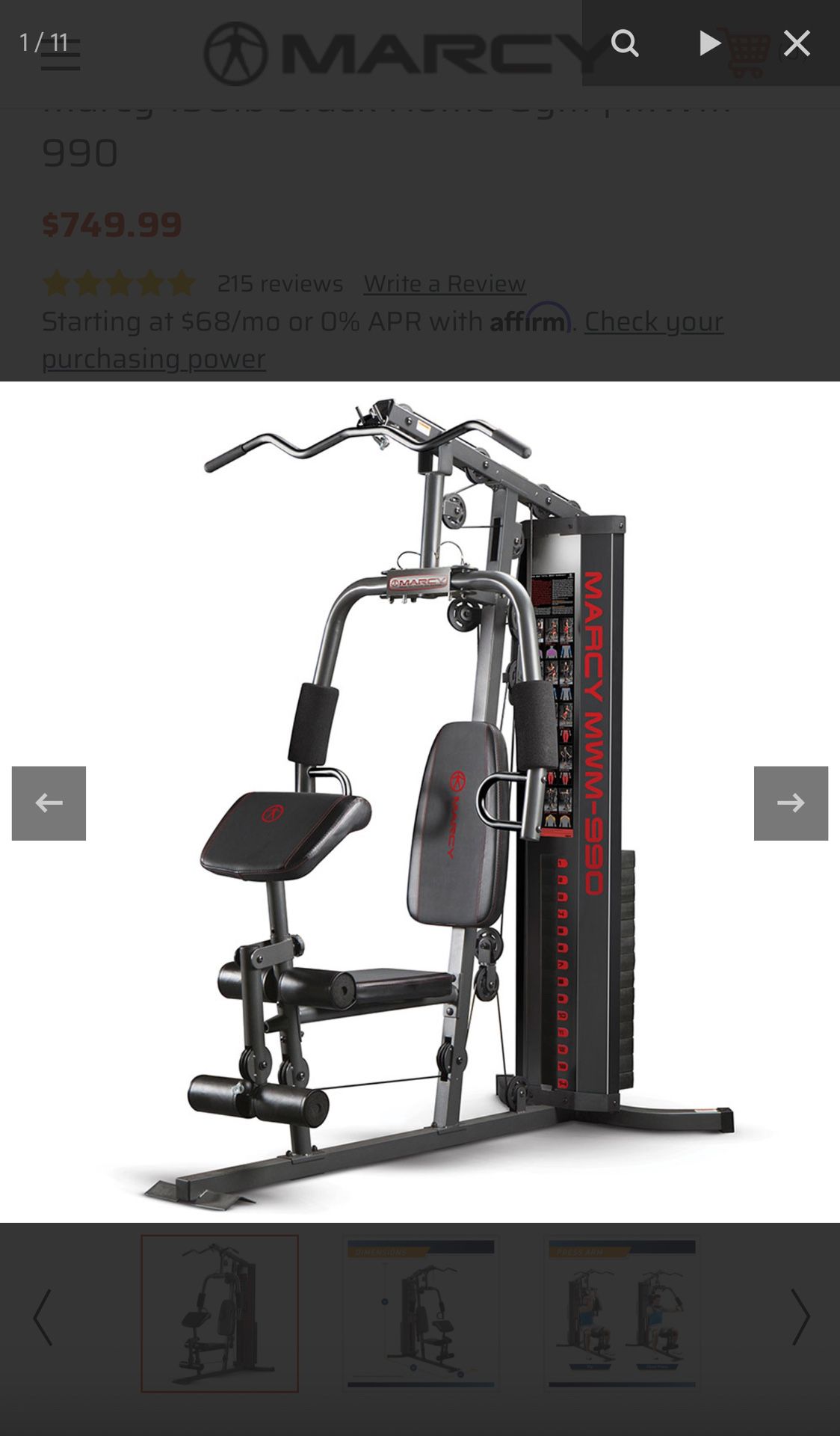 Marcy 150LB Stack Home Gym MWM-990