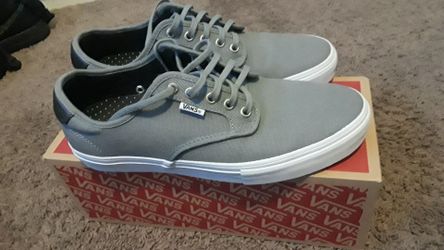 Grey and white vans, size10 mens