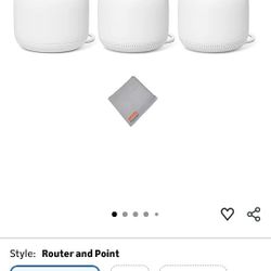 Google Nest Wi-Fi Router (H2D) and 2 Google Wifi Point (H2E) Mesh Wi-Fi extenders and smart speakers