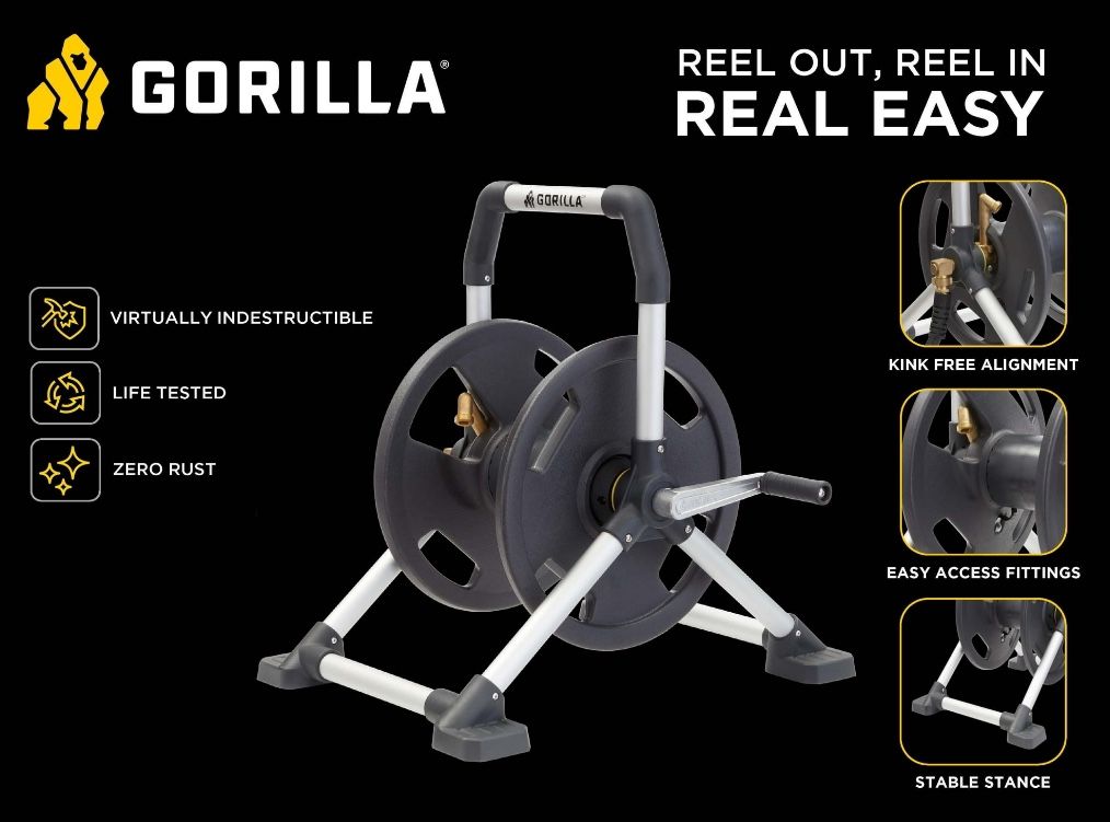 Gorilla 150 ft Aluminum Zero-Rust Hose Reel