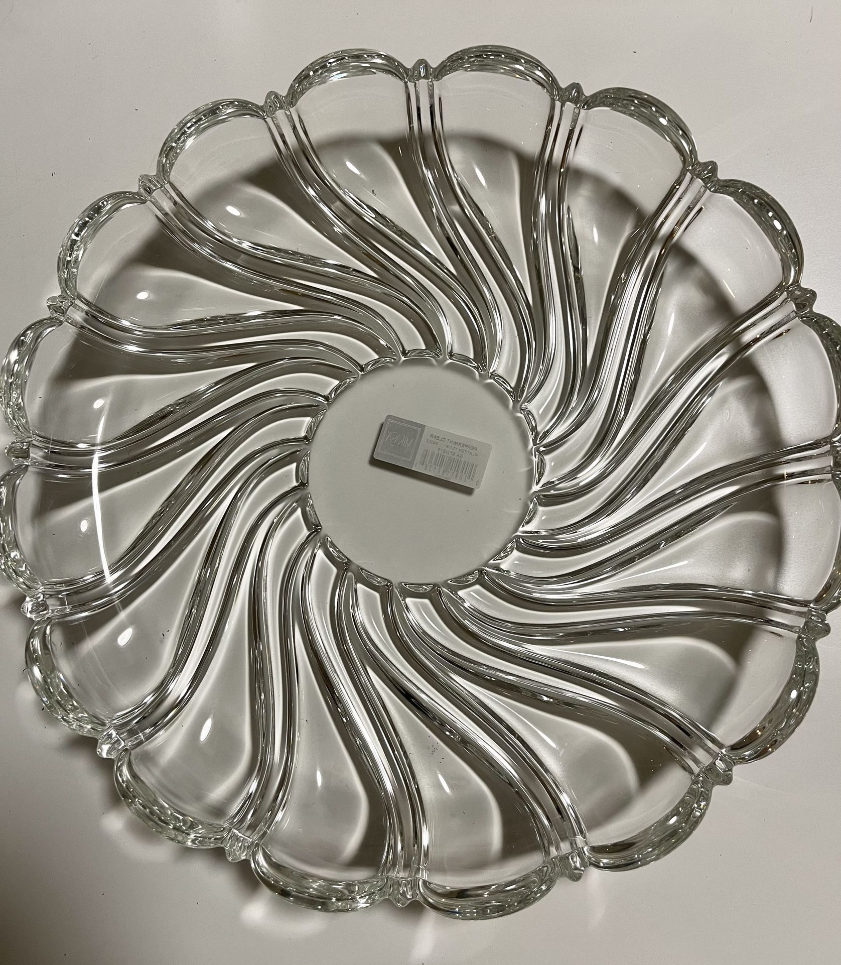 Vintage NIB Mikasa Peppermint Clear Platter 13 1/4 Made In Germany