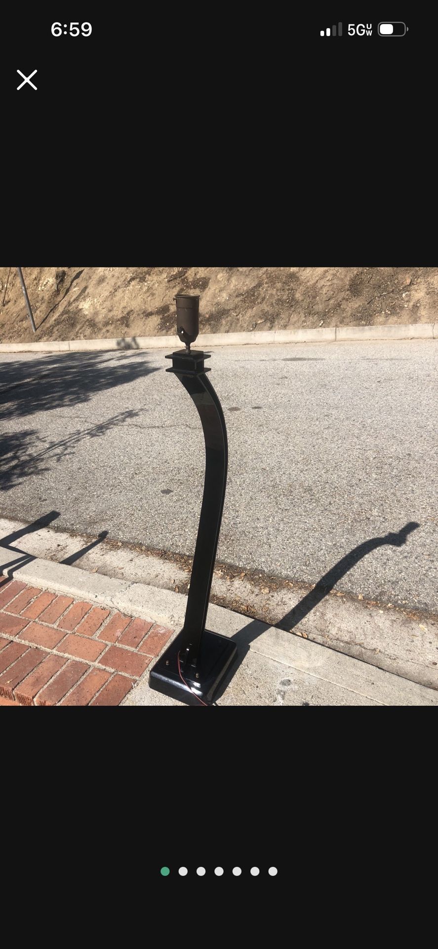 Vintage Art Deco Floor Lamp Black Works