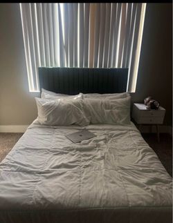 Full bed frame and mattress