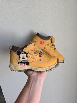 Boys size 11 Mickey Mouse boots velcro