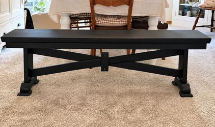 Solid wood black bench 🖤