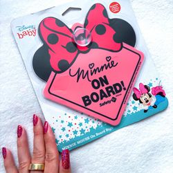 ✨ DISNEY MINNIE MOUSE BABY ON BOARD SIGN PINK BABY ON BOARD CAR SIGN ✨