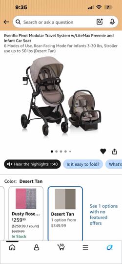 Evenflo pivot infant car seat and stroller