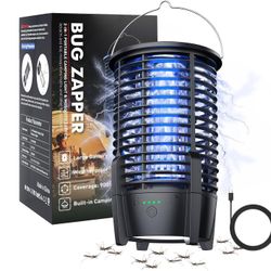 Bug Zapper for Indoor and Outdoor, Rechargeable Mosquito Zapper, Portable Electric Fly Killer, Insect Trap with LED Light, Ideal for Backyard, Patio