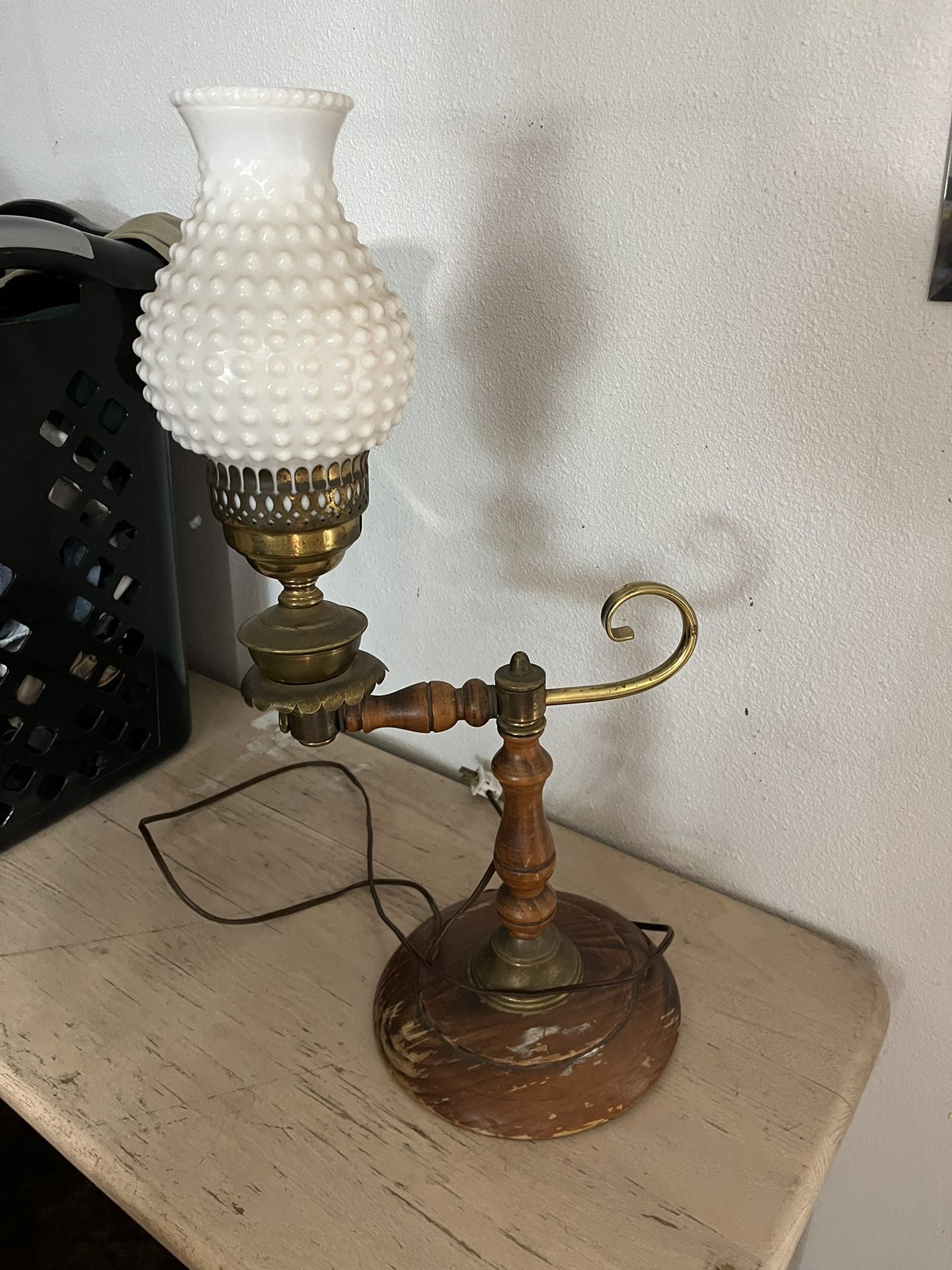 Antique Milk Glass Lamp