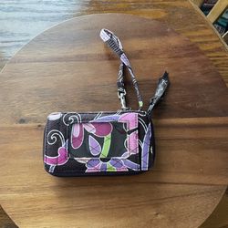 Vera Bradley Purple Punch - All In One Wristlet - Zippered Wallet - Floral 