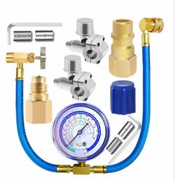 R134a AC Recharge Hose Kit With Gauge