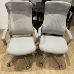 Two Grey Office Chairs